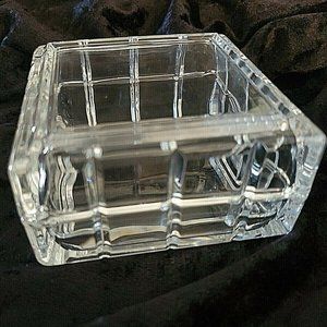 Vintage Avon 24% Lead Crystal Square Trinket Box With Lid ~ Made In France